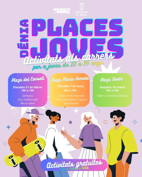 Dénia saca el ocio juvenil a las plazas con el nuevo programa ‘Places Joves’