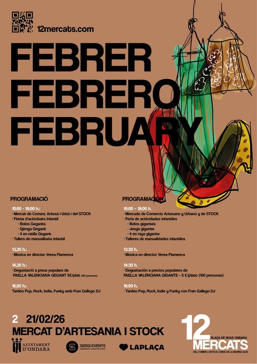 Ondara celebra este sábado 21 de febrero el segundo de los “12 Mercats” en la Plaça de Bous