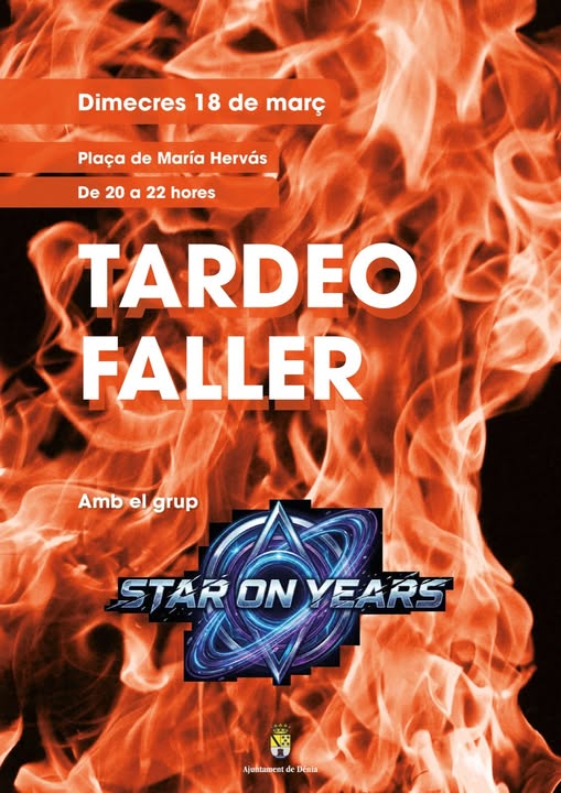 Dénia celebrará un “tardeo faller” el 18 de marzo con música en directo en la plaza de María Hervás
