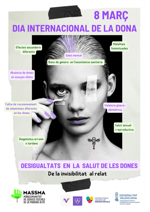 La Marina Alta visibiliza las desigualdades en la salud de las mujeres con una campaña por el 8M