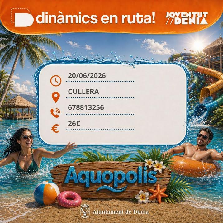 Juventud Dénia organiza una salida a Aquopolis Cullera para dar la bienvenida al verano