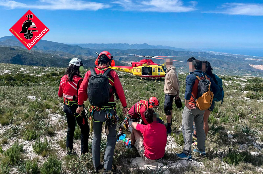Rescatado en Pego un hombre herido en la Serra del Migdia tras sufrir un posible esguince de tobillo