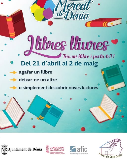 El Mercat de Dénia impulsa la iniciativa solidaria “Libros libres” con motivo del Día del Libro