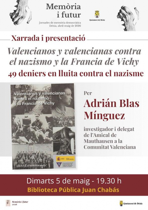 Dénia conmemora este martes 5 de mayo a las víctimas del nazismo con un homenaje y una charla sobre los deniers deportados
