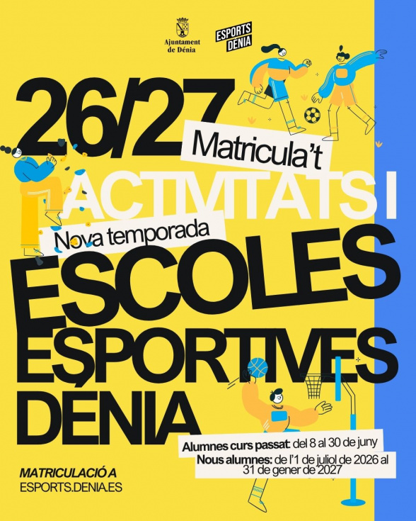 Dénia abre las inscripciones de sus programas deportivos municipales para la temporada 2026-2027