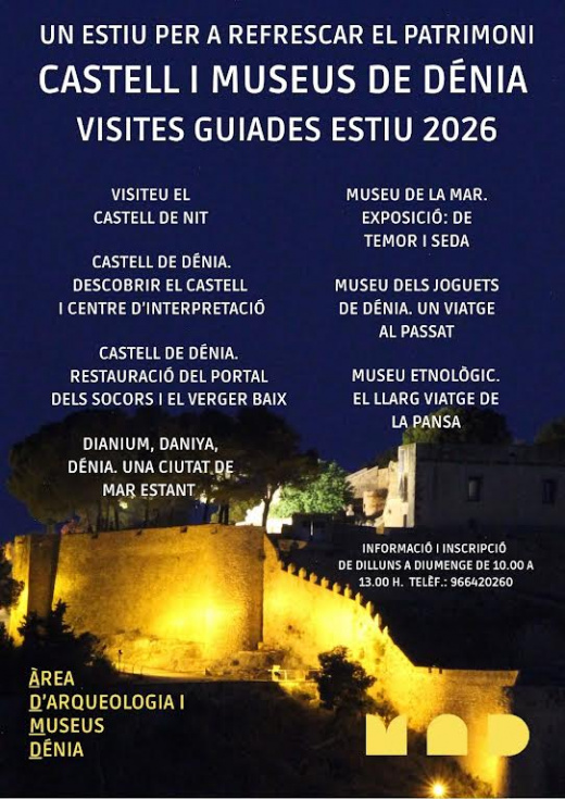 Dénia invita a descubrir su patrimonio este verano con un amplio programa de visitas guiadas al Castell y sus museos