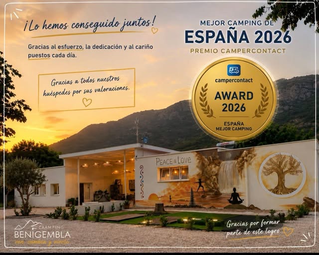 Camping Benigembla, elegido mejor camping de España en los Campercontact Awards 2026
