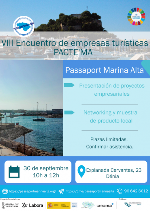 El VIII Encuentro de Empresas Turísticas PACTE’MA reunirá al sector en Dénia