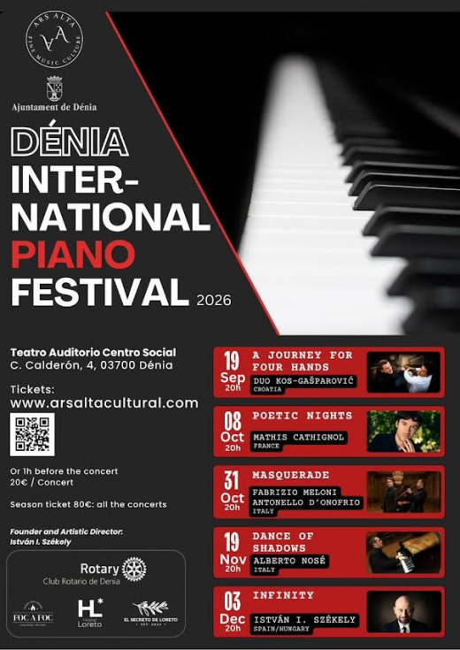 El Rotary Club de Dénia renueva su apoyo al Festival Internacional de Piano y entregará el II Premio Rotary a la Cultura