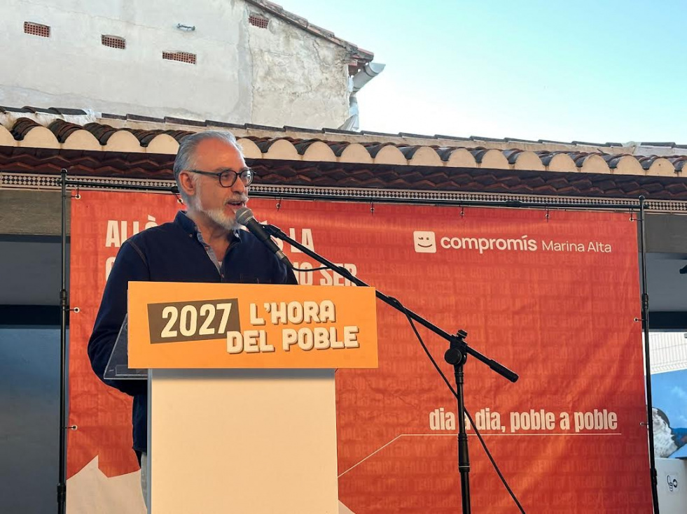 Sergi Ferr&uacute;s Peris, alcalde de Pedreguer, durante un acto de Comprom&iacute;s Marina Alta.