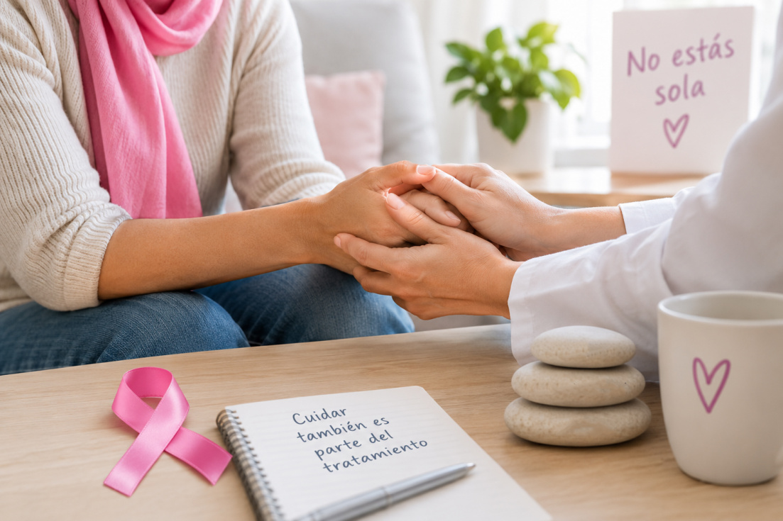 Amadem destaca la necesidad de atender el impacto emocional del c&aacute;ncer de mama y facilitar el acceso al apoyo psicol&oacute;gico.