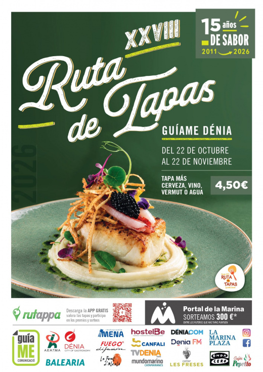 La Ruta de Tapas de Dénia celebra su 15 aniversario con 48 establecimientos y nuevos premios para los participantes