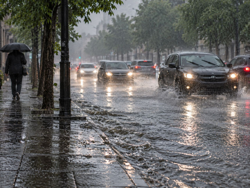 Recreaci&oacute;n de un episodio de lluvias intensas en un entorno urbano