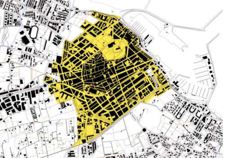 Plano del centro urbano de Dénia