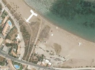 Captura de la web terrasit.gva.es, la flecha indica el lugar de la pasarela